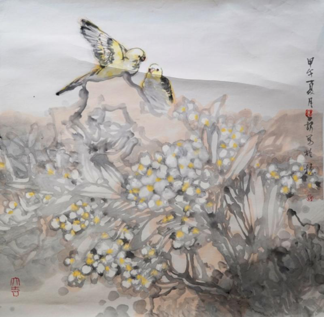 卢小根的作品《花间系列》。